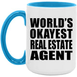 World's Okayest Real Estate Agent - 15oz Accent Mug Blue