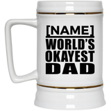 Personalized Gift, Name World's Okayest Dad - Beer Stein