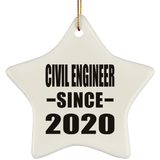 Civil Engineer Since 2020 - Star Ornament