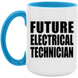 Future Electrical Technician - 15oz Accent Mug Blue