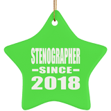 Stenographer Since 2018 - Star Ornament