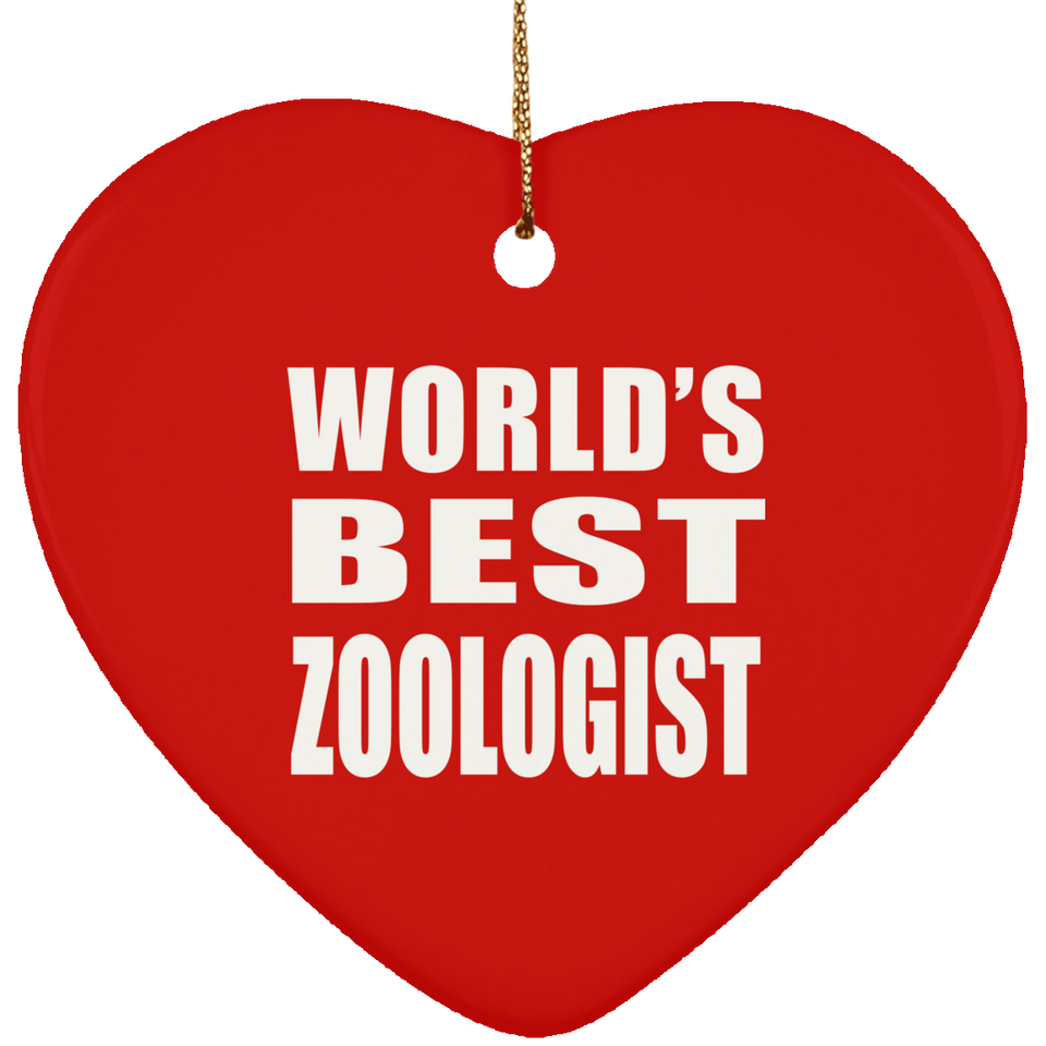 World's Best Zoologist - Heart Ornament