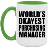 World's Okayest Purchasing Manager - 15oz Accent Mug Green