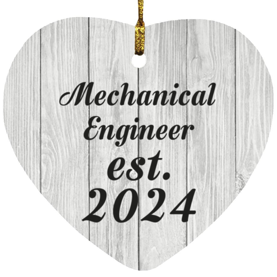 Mechanical Engineer Established Est. 2024 - Heart Ornament F