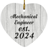 Mechanical Engineer Established Est. 2024 - Heart Ornament F