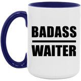 Badass Waiter - 15oz Accent Mug Purple