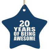 20th Birthday 20 Years Of Being Awesome - Star Ornament