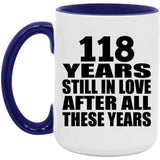 118th Anniversary 118 Years Still In Love After These Years - 15oz Accent Mug Purple