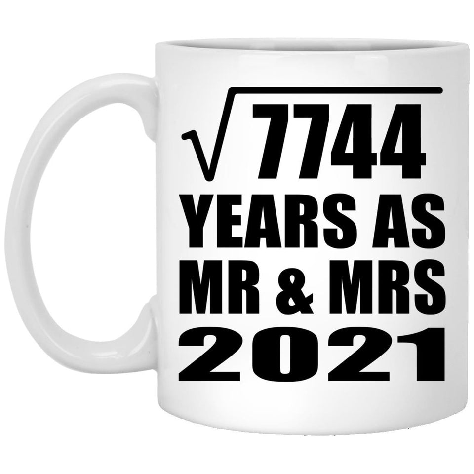 88th Anniversary Square Root of 7744 Years As Mr & Mrs 2021 - 11oz Coffee Mug