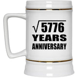 76th Anniversary Square Root of 5776 Years Anniversary - Beer Stein