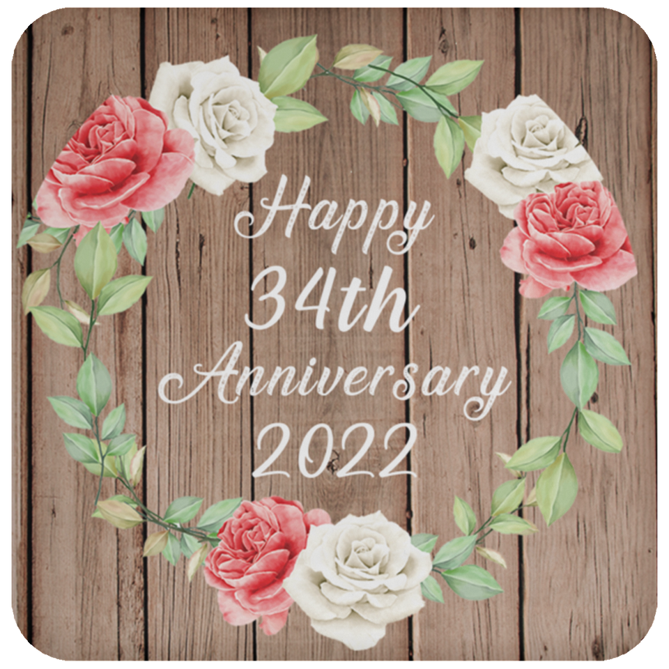 Happy 34th Anniversary 2022 - Drink Coaster B