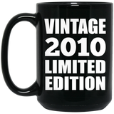 14th Birthday Vintage 2010 Limited Edition - 15oz Coffee Mug Black