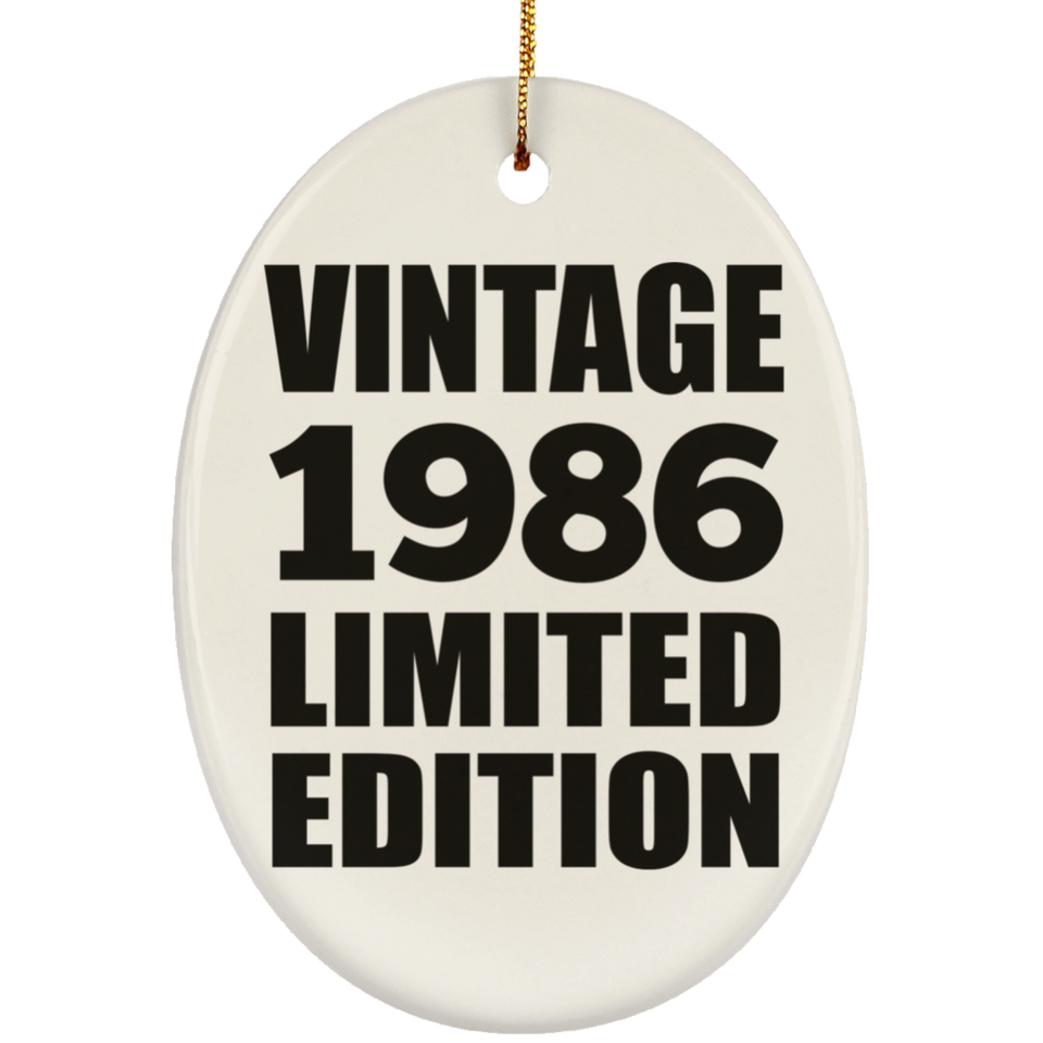 38th Birthday Vintage 1986 Limited Edition - Oval Ornament