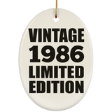 38th Birthday Vintage 1986 Limited Edition - Oval Ornament