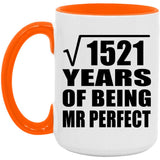 39th Anniversary Square Root of 1521 Years of Mr Perfect - 15oz Accent Mug Orange