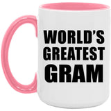 World's Greatest Gram - 15oz Accent Mug Pink