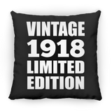 106th Birthday Vintage 1918 Limited Edition - Throw Pillow Black