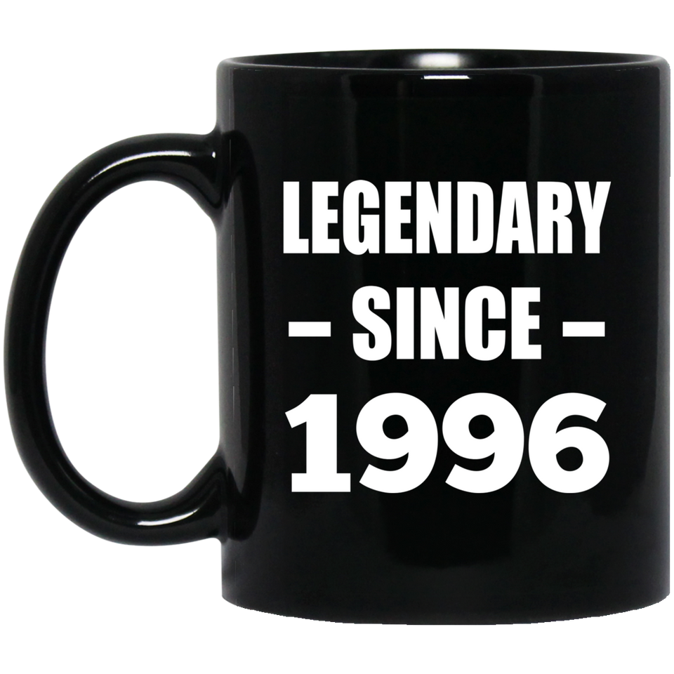 28th Birthday Legendary Since 1996 - 11oz Coffee Mug Black