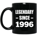 28th Birthday Legendary Since 1996 - 11oz Coffee Mug Black