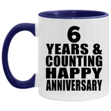 Happy 6th Anniversary 6 Years & Counting - 11oz Accent Mug Purple