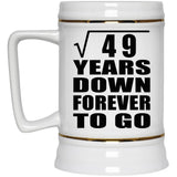 7th Anniversary Square Root of 49 Years Down Forever To Go - Beer Stein