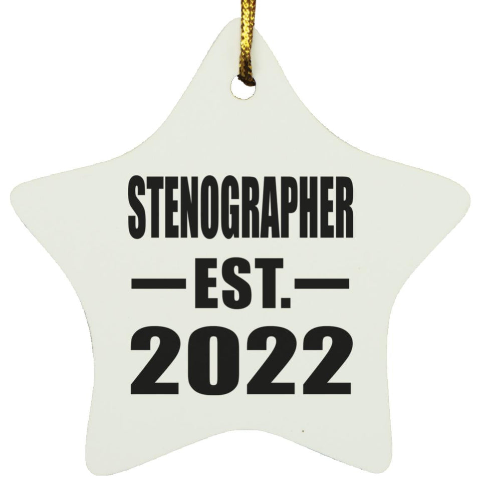 Stenographer Established EST. 2022 - Star Ornament