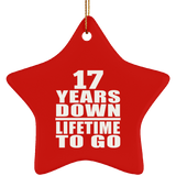17th Anniversary 17 Years Down Lifetime To Go - Star Ornament