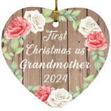 First Christmas As Grandmother 2024 - Heart Ornament B