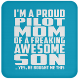 Proud Pilot Mom Of Awesome Son - Drink Coaster