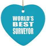 World's Best Surveyor - Heart Ornament