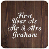 First Year As Mr & Mrs Graham - Drink Coaster D