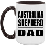 Australian Shepherd Dad - 15oz Accent Mug Black