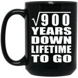 30th Anniversary Square Root of 900 Years Lifetime To Go - 15oz Coffee Mug Black