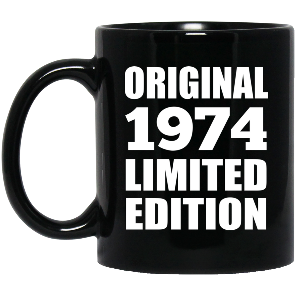 50th Birthday Original 1974 Limited Edition - 11oz Coffee Mug Black
