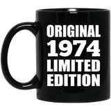 50th Birthday Original 1974 Limited Edition - 11oz Coffee Mug Black