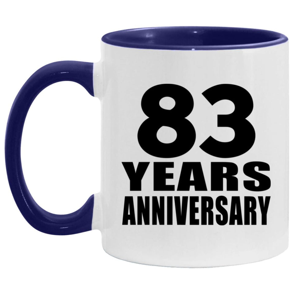 83rd Anniversary 83 Years - 11oz Accent Mug Purple