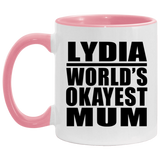 Lydia World's Okayest Mum - 11oz Accent Mug Pink