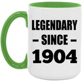 120th Birthday Legendary Since 1904 - 15oz Accent Mug Green