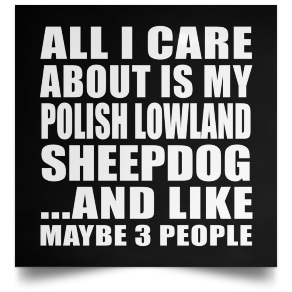 All I Care About Is My Polish Lowland Sheepdog - Poster Square
