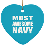 Most Awesome Navy - Heart Ornament