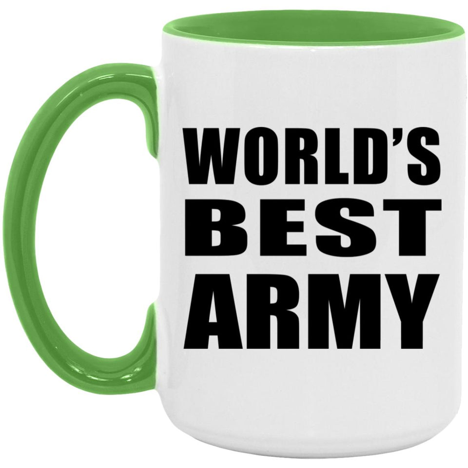 World's Best Army - 15oz Accent Mug Green