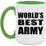 World's Best Army - 15oz Accent Mug Green