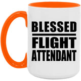 Blessed Flight Attendant - 15oz Accent Mug Orange