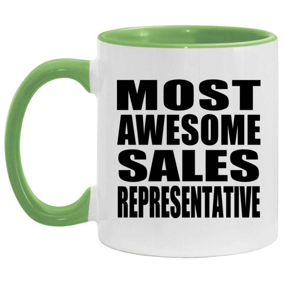 Most Awesome Sales Representative - 11oz Accent Mug Green