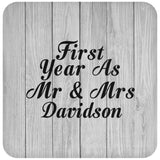 First Year As Mr & Mrs Davidson - Drink Coaster F