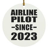 Airline Pilot Since 2023 - Circle Ornament