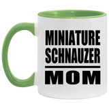 Miniature Schnauzer Mom - 11oz Accent Mug Green