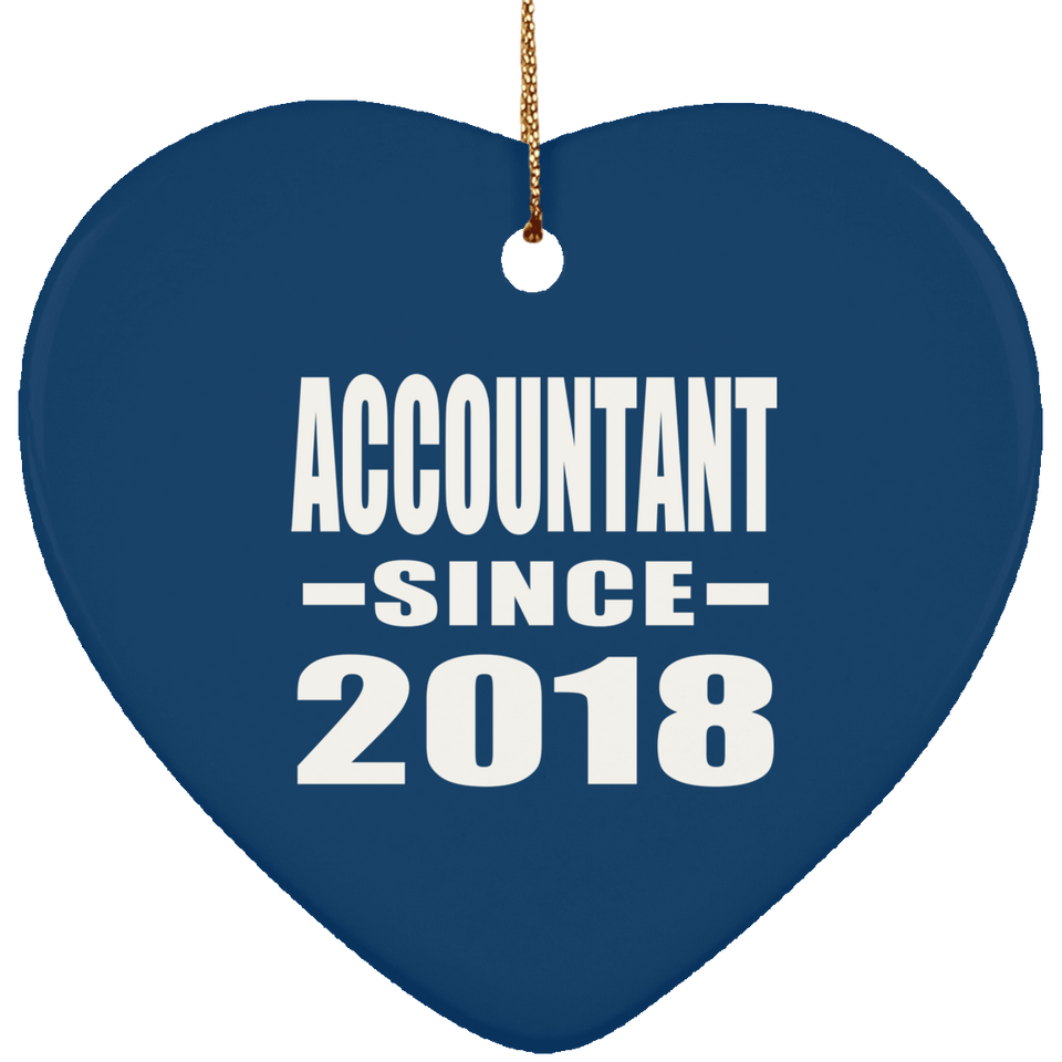 Accountant Since 2018 - Heart Ornament
