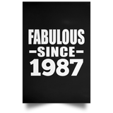 37th Birthday Fabulous Since 1987 - Poster Portrait