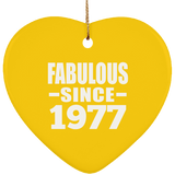 47th Birthday Fabulous Since 1977 - Heart Ornament